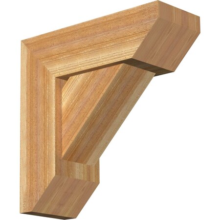 Ekena Millwork Traditional Slat Rough Sawn Bracket w/ Offset Brace, Western Red Cedar, 8"W x 22"D x 22"H BKT0806X22X22TRA06RWR
